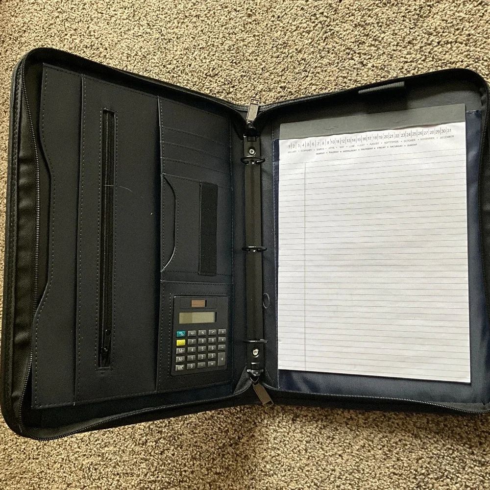 NEW Navy Leather File Briefcase - Raymond James Financial Investment